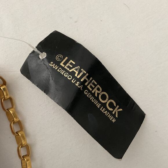 Leatherock Y2K Shoulder Bag Deadstock Pink Studded Chain Leather Made In USA - Picture 4 of 5